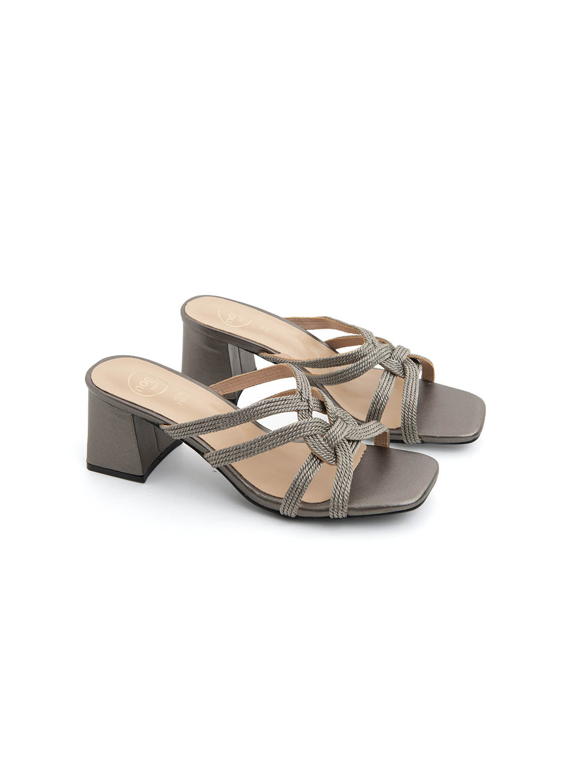 Sabot with glow straps and block heel - GUN