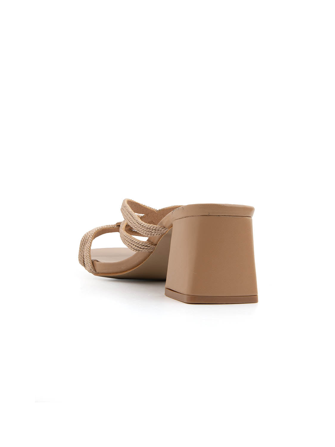 Mules with glow straps and block heel - KHAKI