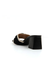 Boho crochet-strap clogs - BLACK