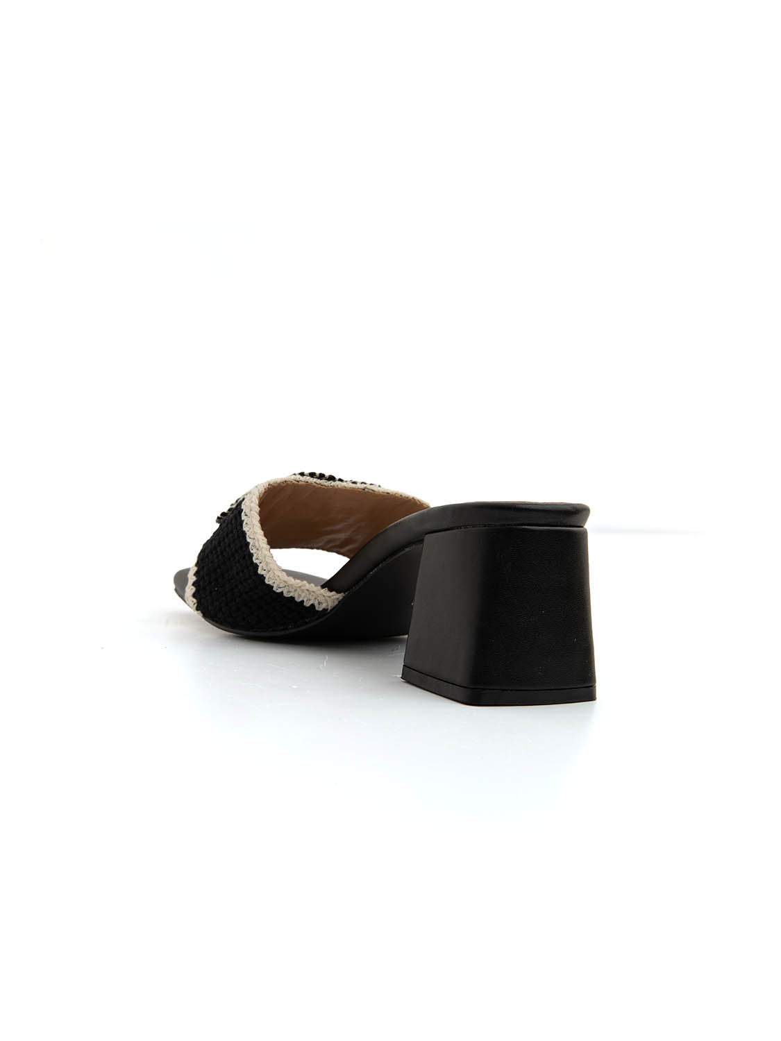Sabot boho con fascia a uncinetto - NERO