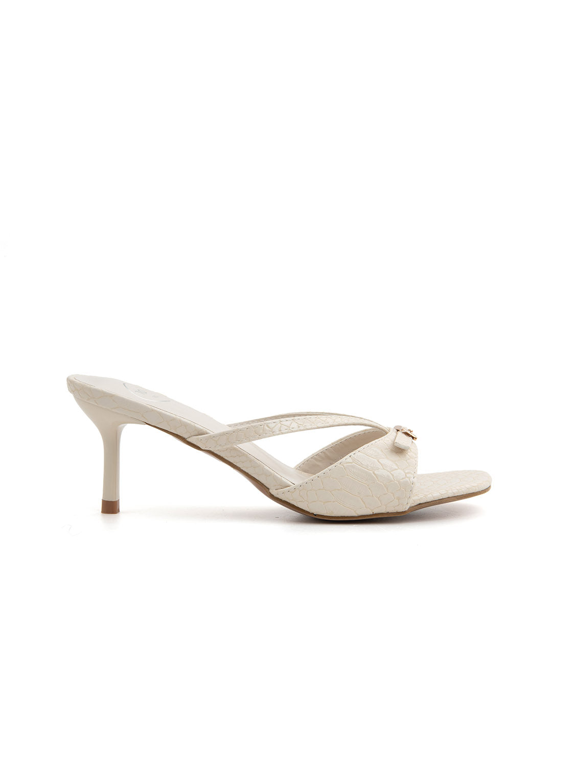 Stiletto heel cage mules - BEIGE