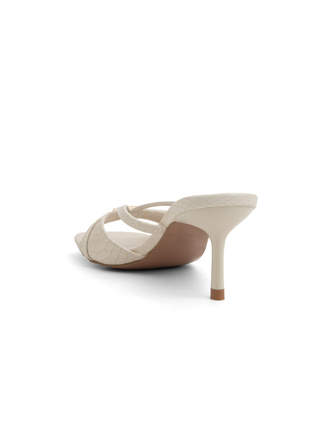 Stiletto heel cage mules - BEIGE