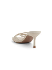 Stiletto heel cage mules - BEIGE