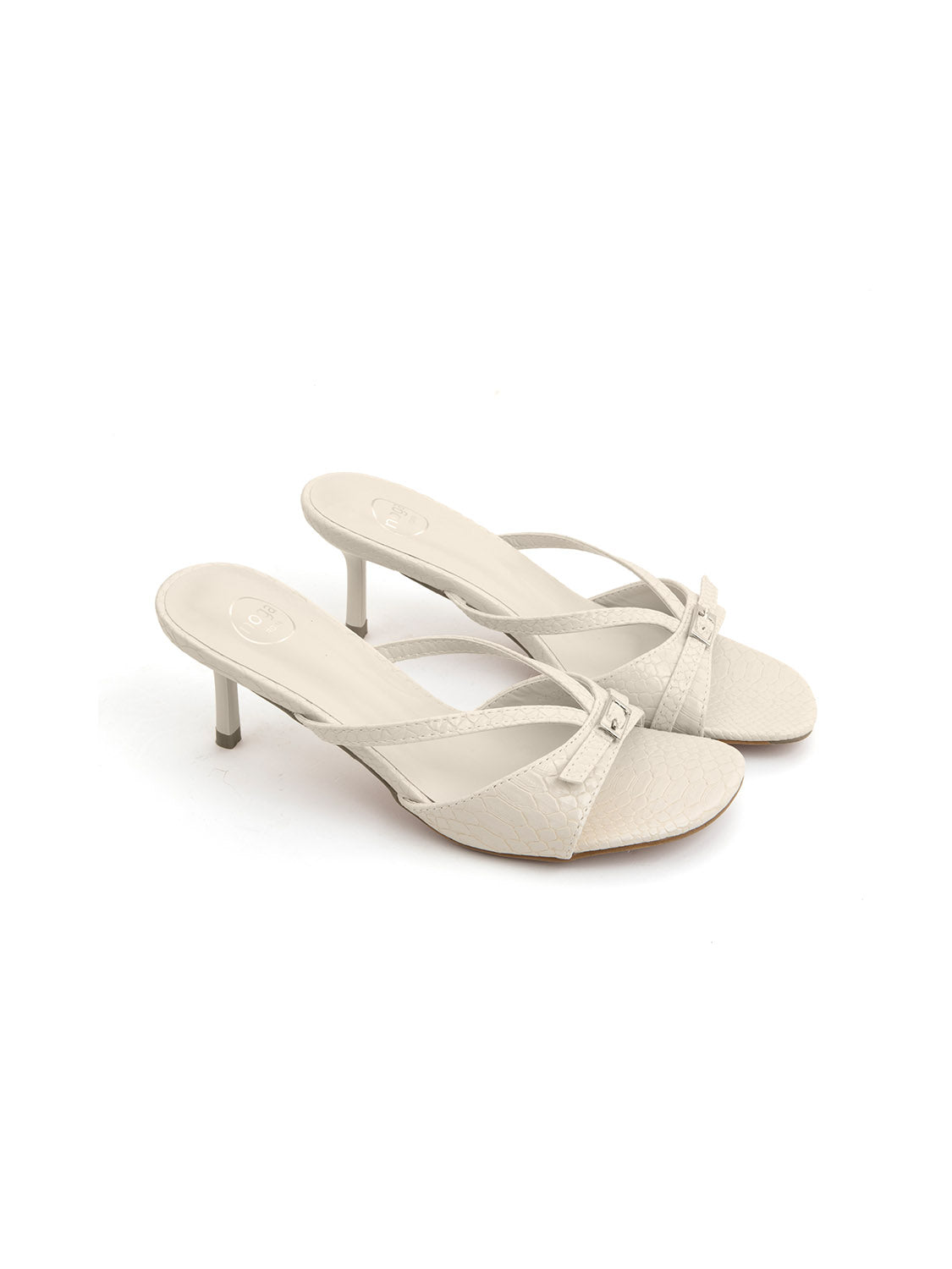 Stiletto heel cage mules - BEIGE