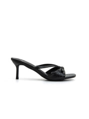 Stiletto heel cage mules - BLACK