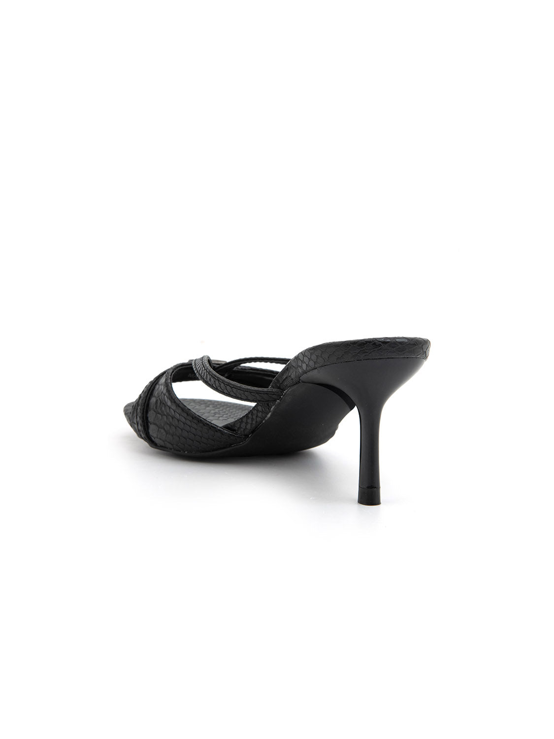 Stiletto heel cage mules - BLACK