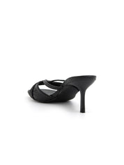 Stiletto heel cage mules - BLACK