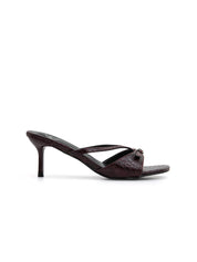 Caged stiletto heel mules - WINE