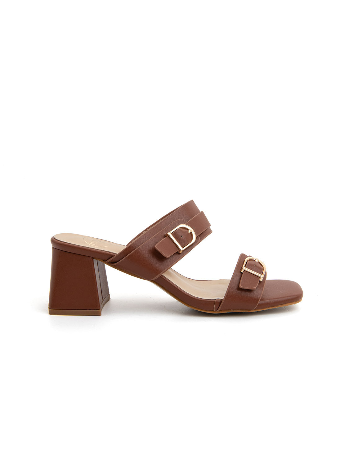 Glam-rock sandal with double buckle - BROWN