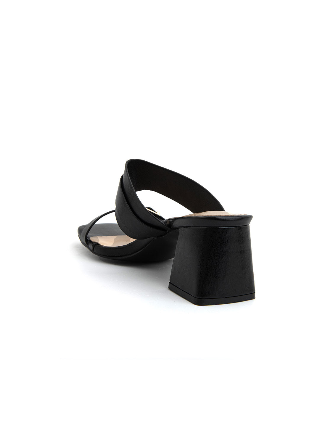 Glam-rock sandal with double buckle - BLACK