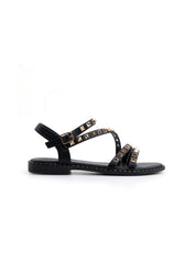 Rock-edge studded sandal - BLACK