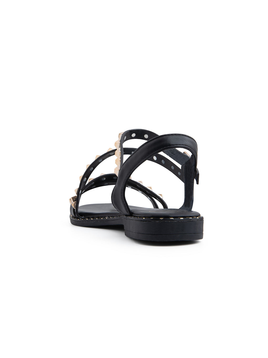Rock-edge studded sandal - BLACK