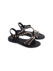 Rock-edge studded sandal - BLACK