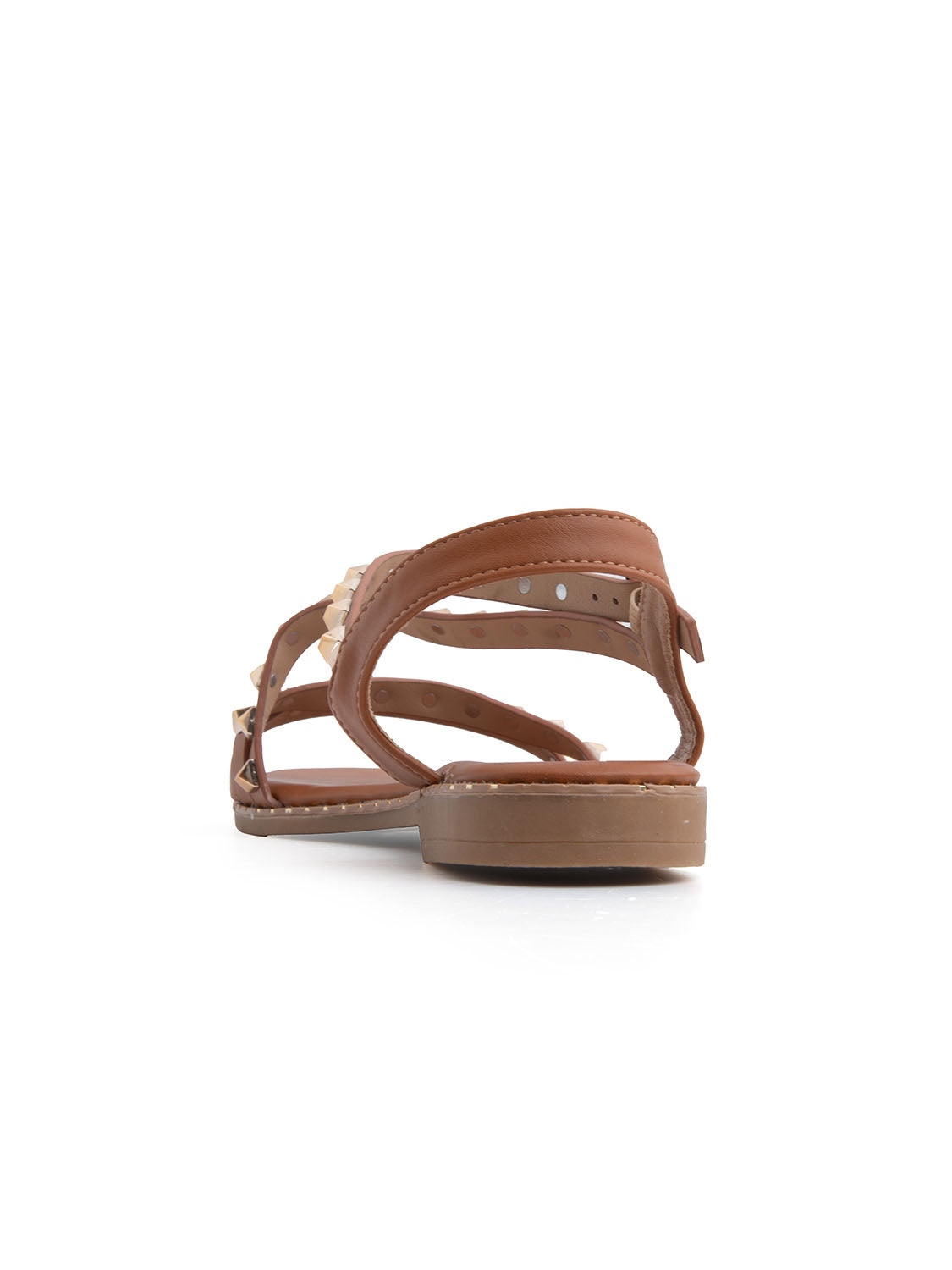 Rock-edge studded sandal - CAMEL