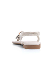 Flat sandal with gold detail - BEIGE