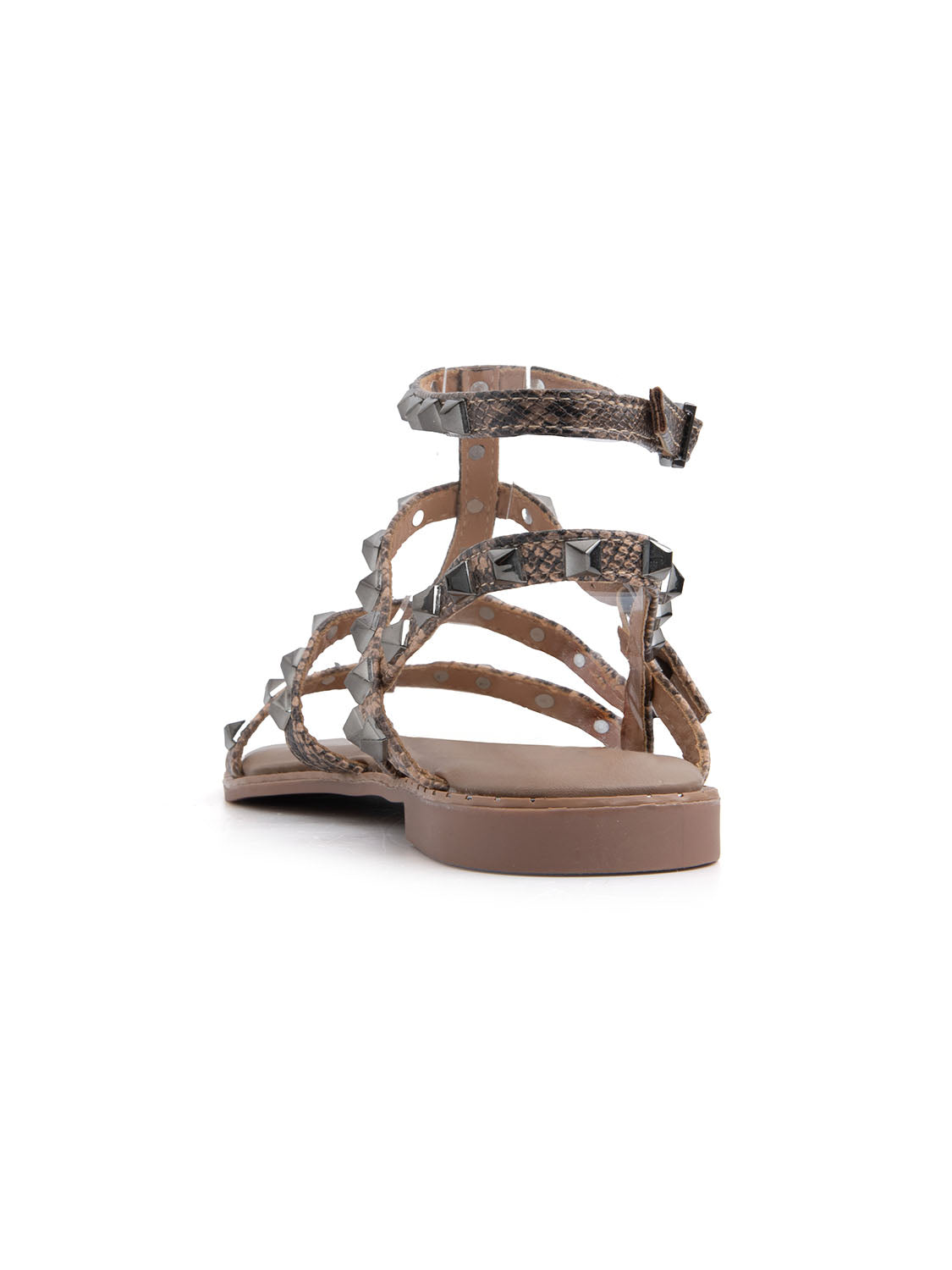 Flat sandal with noir stones - KHAKI