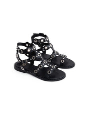 Studded gladiator sandals - BLACK