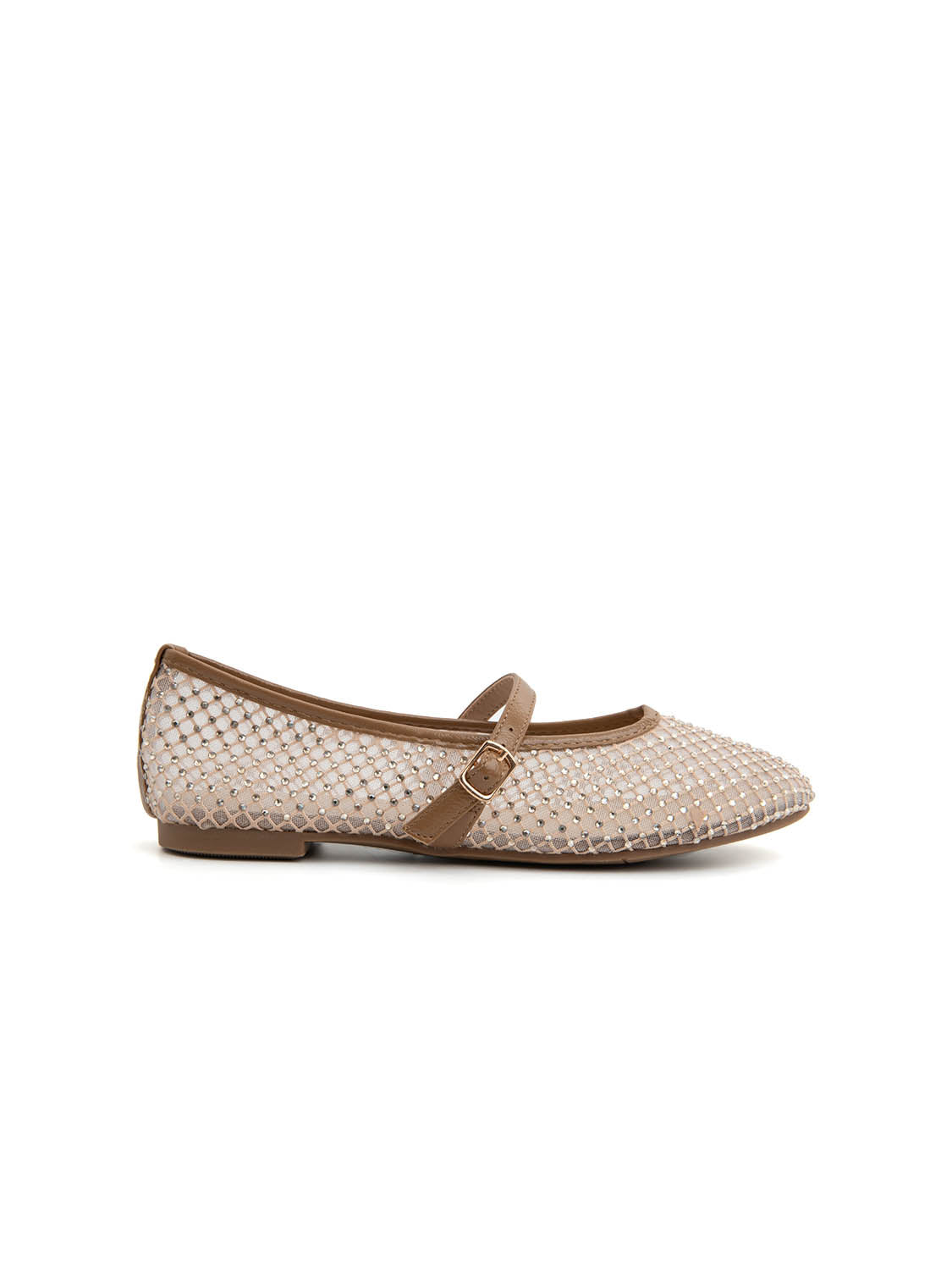 Ballerina mesh con cinturino - KHAKI