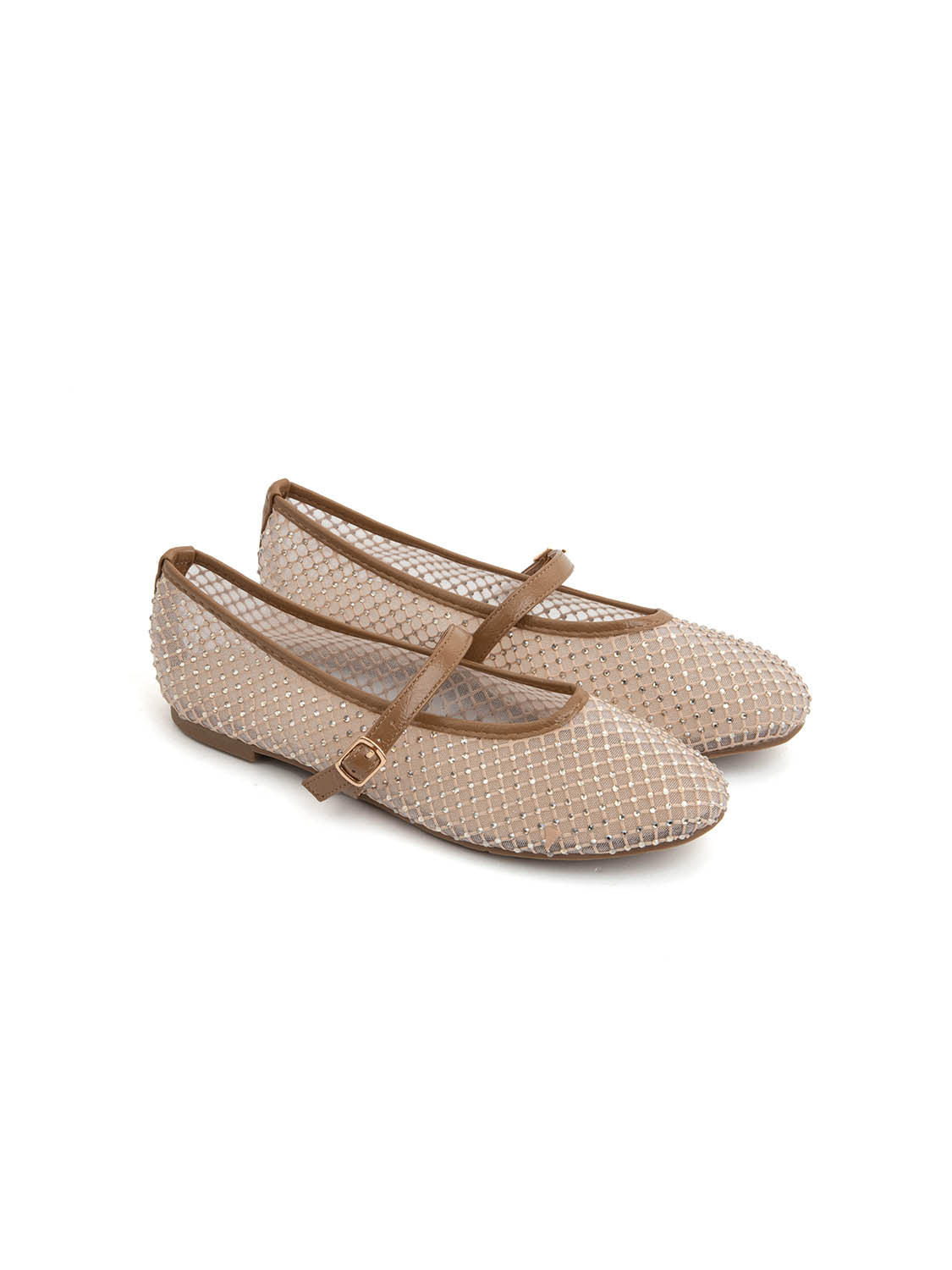 Ballerina mesh con cinturino - KHAKI