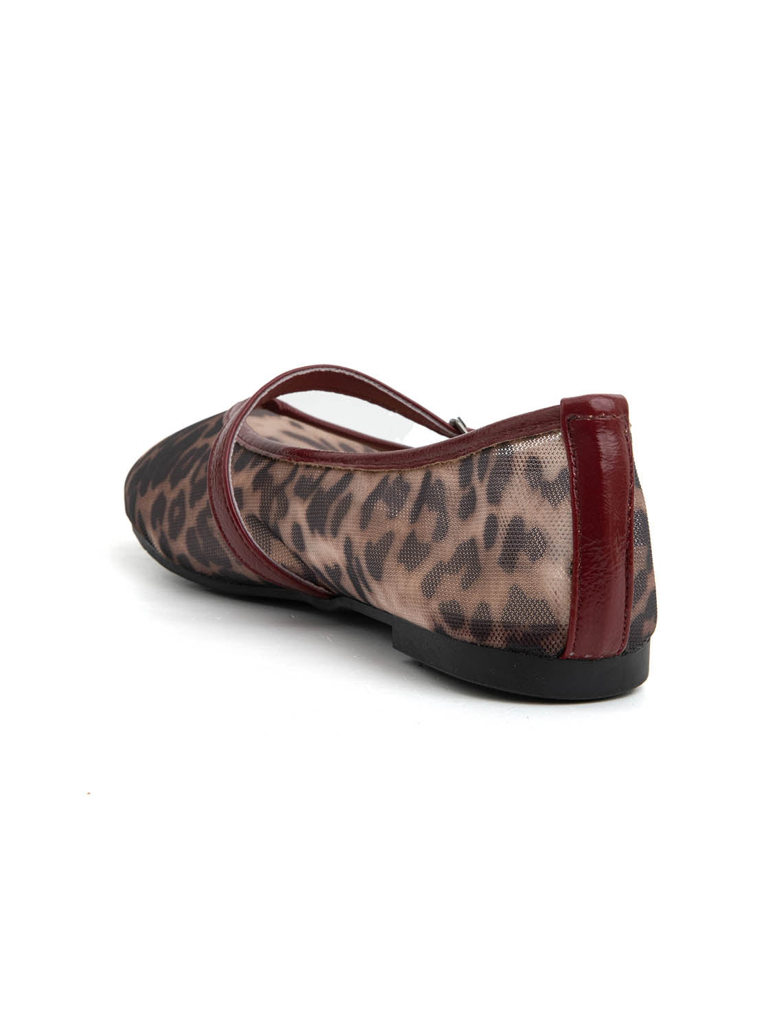 Ballerina leopard mesh con cinturino - VINO