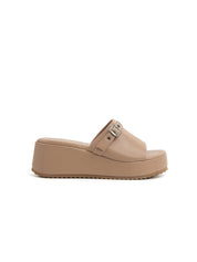 Platform rock clogs with studs - BEIGE