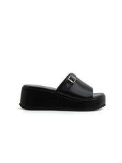 Platform rock clogs with studs - BLACK