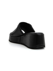 Platform rock clogs with studs - BLACK