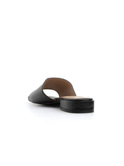 Ciabatta glossy con fascia ampia - NERO