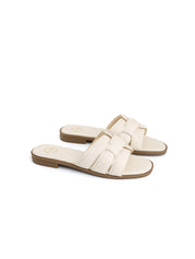 Ciabatta con fascia soft-touch intrecciata - BEIGE