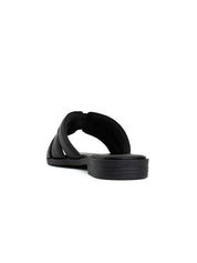 Ciabatta con fascia soft-touch intrecciata - NERO