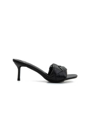 Geometric sabot with stiletto heel - BLACK