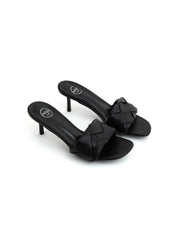 Geometric sabot with stiletto heel - BLACK