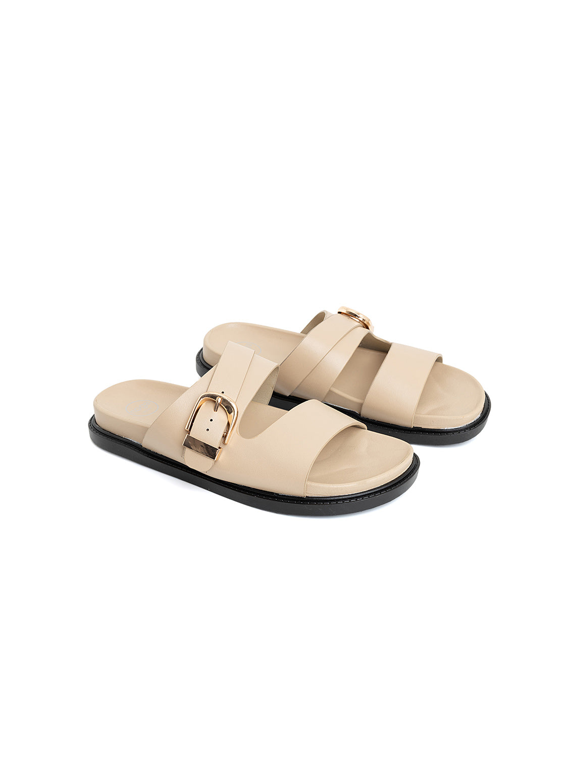 Ciabatta comfort con fibbia - BEIGE