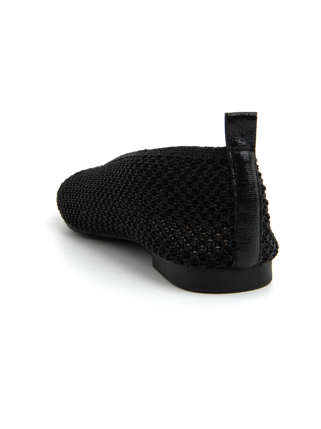 Ballerina square-toe in tessuto intagliato - NERO