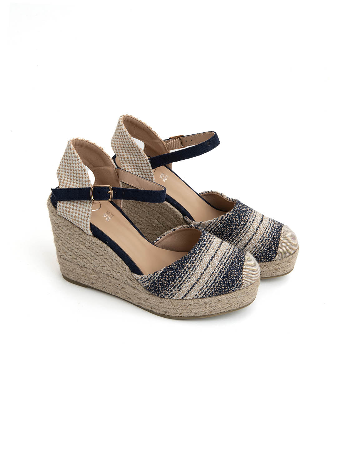 Espadrillas natural con zeppa - BLUE