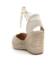 Espadrillas suede-touch con zeppa - BEIGE