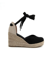 Espadrillas suede-touch con zeppa - NERO