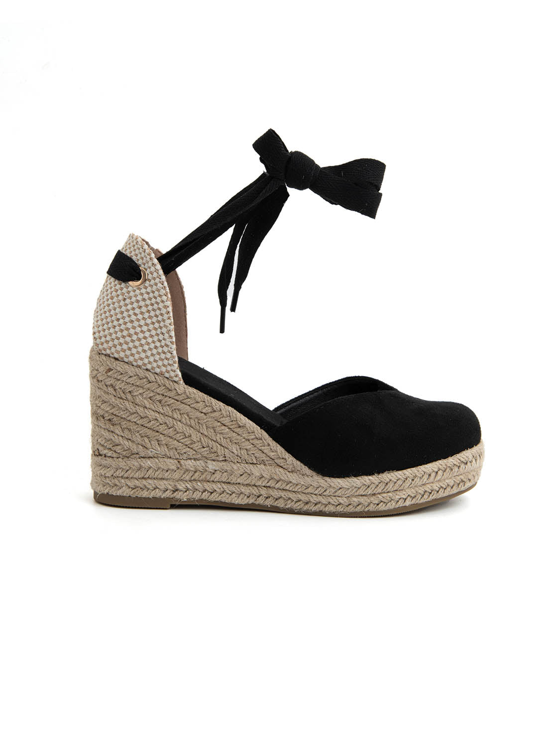 Espadrillas suede-touch con zeppa - NERO
