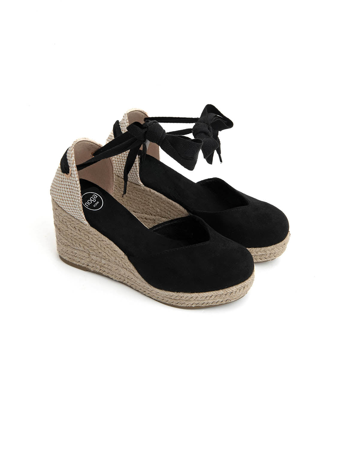 Espadrillas suede-touch con zeppa - NERO