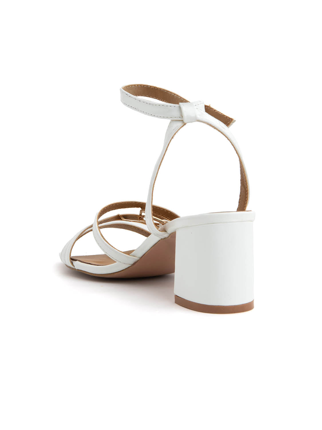 Sandalo glossy con fascette a incrocio - BIANCO