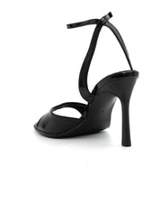Patent leather stiletto heel sandal - BLACK