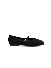 Ballerina micro-intrecciata in tessuto - NERO