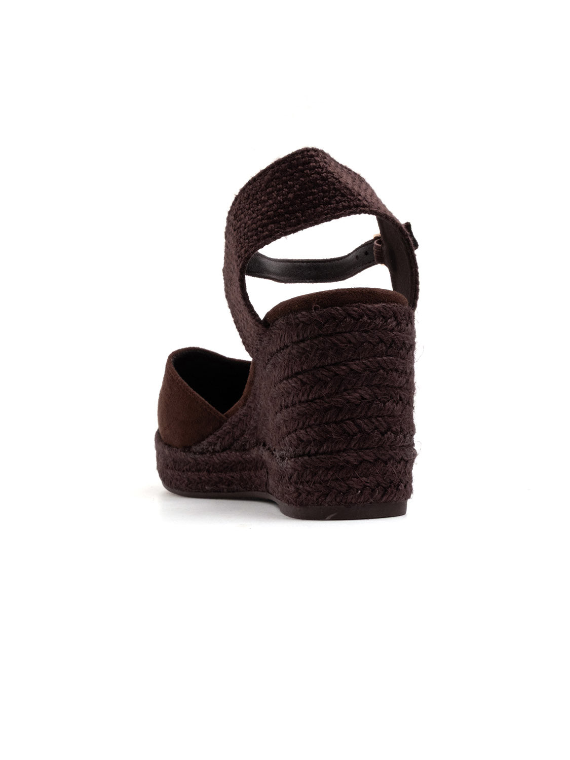 Espadrillas in simil camoscio con cinturino - MARRONE