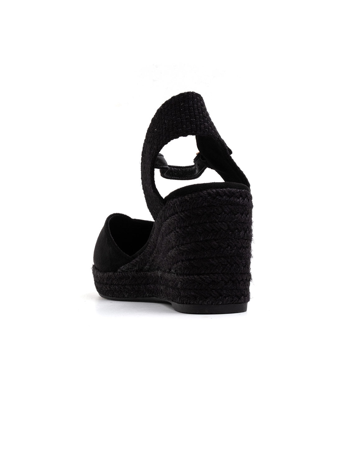 Espadrillas in simil camoscio con cinturino - NERO