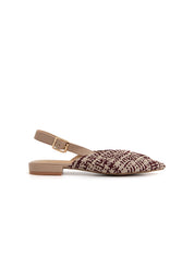 Chic two-tone fabric slingback - BEIGE