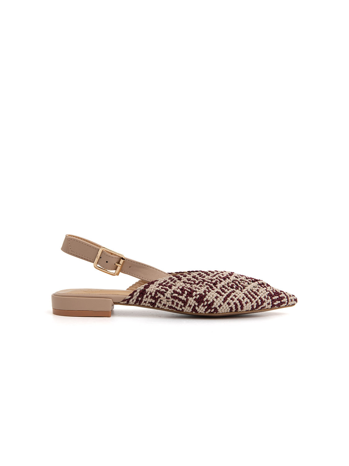Slingback chic-fabric bicolore - BEIGE