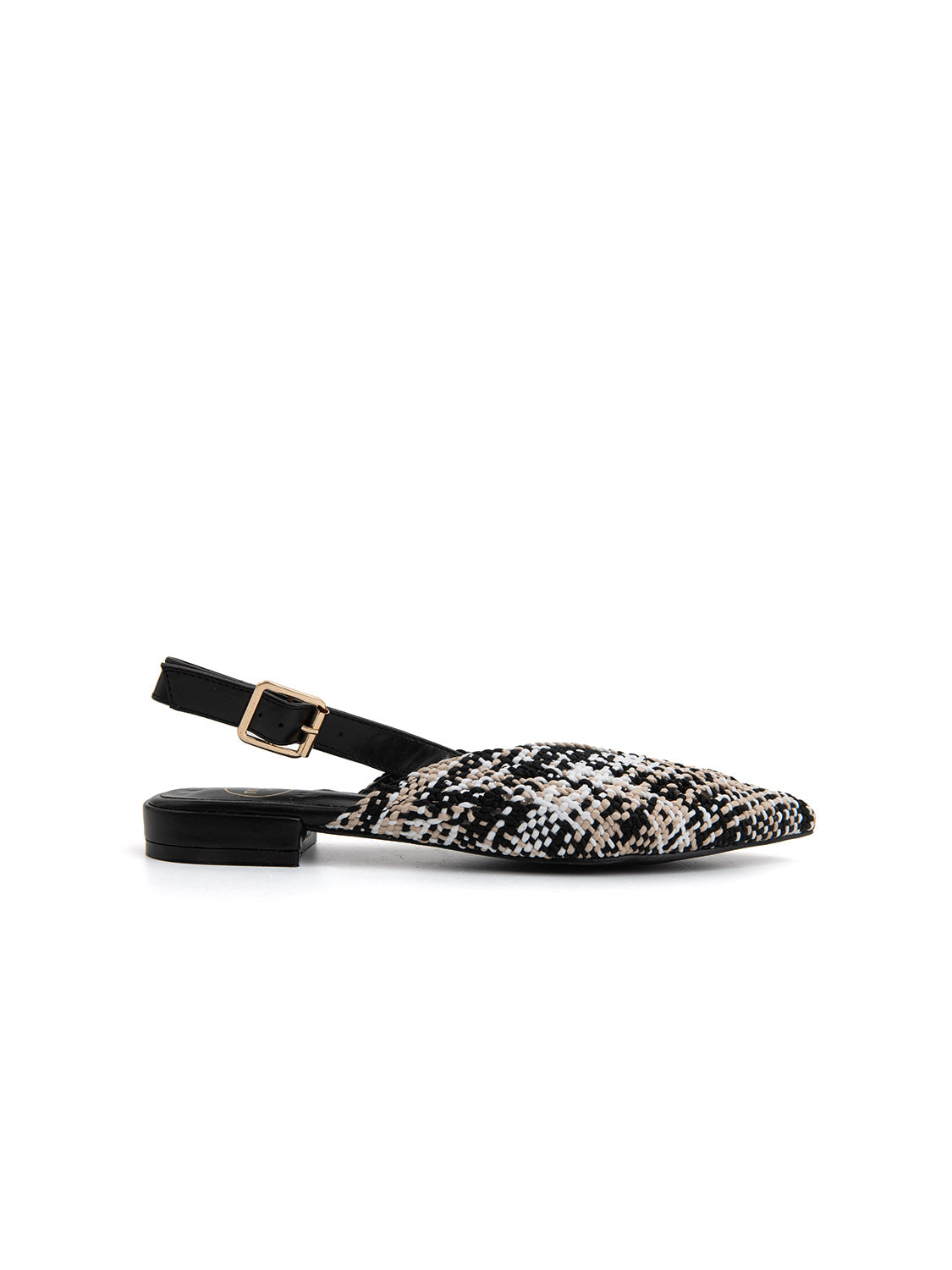 Slingback chic-fabric bicolore - NERO
