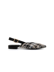 Slingback chic-fabric bicolore - NERO
