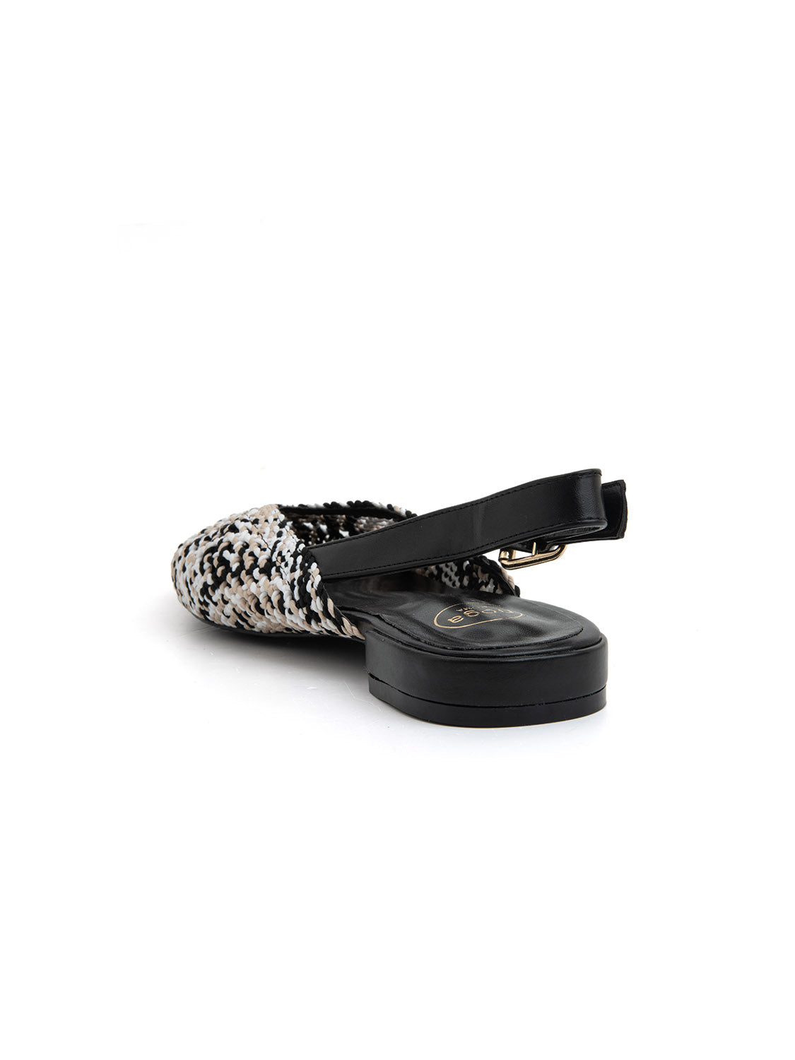 Slingback chic-fabric bicolore - NERO
