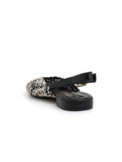 Slingback chic-fabric bicolore - NERO